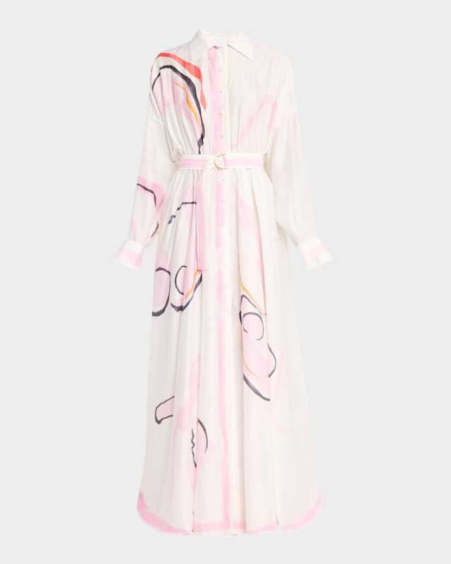 Pennar Belted Long-Sleeve Maxi Dress